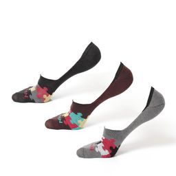 OLWEN Men Pack Of 3 Patterned Cotton Shoe Liners Socks-56