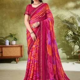 DIVASTRI Pure Chiffon Saree-image-26