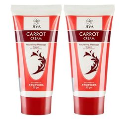 Jiva Set Of 2 Carrot Cream Repairs Damaged Skin Deep Nourishment -50g Each-55