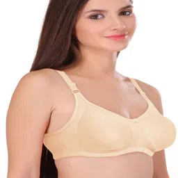 FEATHER LINE Women Pack of 3 Cream Solid Full Coverage Bra-picture-46