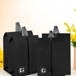 Kuber Industries Black 4 PiecesRegular Travel Shoes Organisers-52