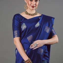 SHOP DROP Woven Design Silk Blend Mysore Silk Saree-image-65