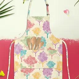ArtzFolio Yellow & Violet Printed Cotton Aprons-92
