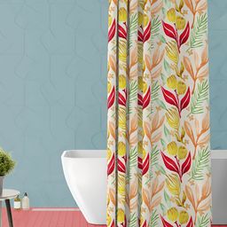 ArtzFolio White & Yellow Printed Waterproof Shower Curtain-image-95