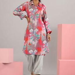 JISORA Women's Printed Russian Silk Co-ord-picture-39