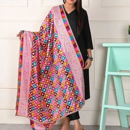 Apratim Women Floral Printed Silk Dupatta-11