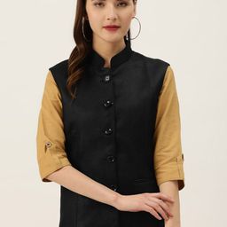 KALINI Woven Nehru Jacket-image-42