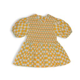 Koala Kidz Girls Self Design Mandarin Collar Ruffles A-Line Dress-image-76