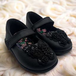 Hopits Infant Girls Butterfly Embellished Mary Jane Ballerinas-image-35