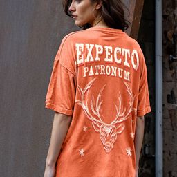 Bewakoof Women Graphic Printed Round Neck Cotton Oversized T-shirt-image-82