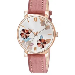 LAKSH Pink Leather Straps Analogue Watch-picture-48