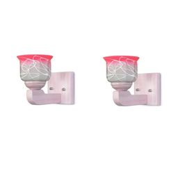 Somil Premium Designer Glass Wall / Night Lamp Elegant & Stylish Dcor Accent for Modern Interiors, color- Pink, White, Size- 20 X 25 X 17.5 CM-image-91