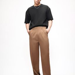 FREAKINS Men Straight Fit Double Pleated Korean Pants-image-51