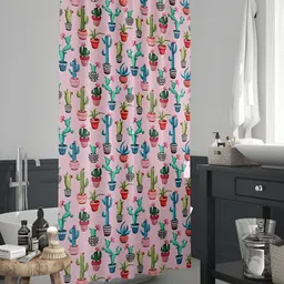 ArtzFolio Pink & Blue Geometric Printed Waterproof Shower Curtain-image-50