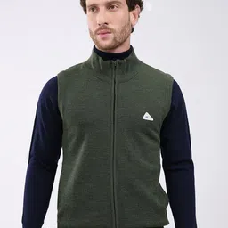 Monte Carlo Men Solid Sleeveless Woollen Sweater Vest-picture-23