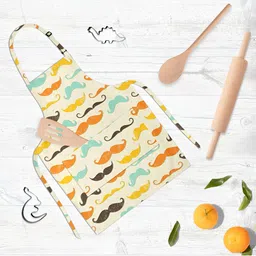 ArtzFolio Yellow & Brown Printed Cotton Aprons-35