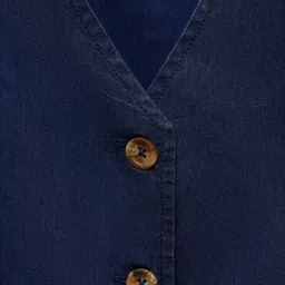 MANGO Single-Breasted Regular Fit Button-Down Chambray Waistcoat image 5