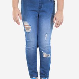 Naughty Ninos Girls Comfort Mildly Distressed Light Fade Stretchable Jeans-image-0