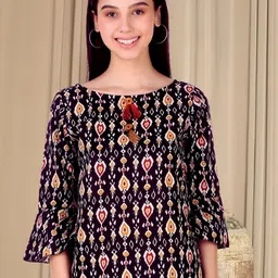 StyleOcean Print Bell Sleeve Cotton Top-image-23