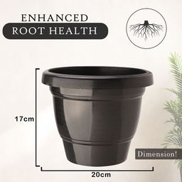 Kuber Industries 6-Pcs Red & Black Durable Planters image 3