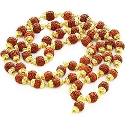 Divine souvenirs Unisex Gold-Plated Rudraksha Beaded Statement Chain-15