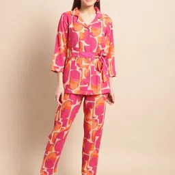 Aawari Printed Notched Lapel Collar Neck Tunic With Trousers Co-ords-11