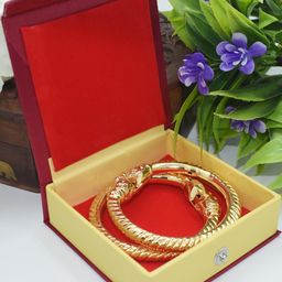 SATTIK Pack of 2 Brass Gold-plated Bracelet Set-image-98