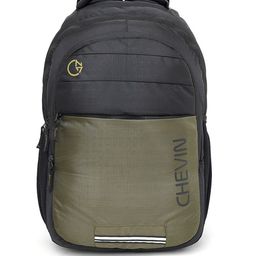CHEVIN Unisex Brand Logo Colourblocked Backpacks-45