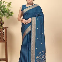 SSHAGUN LIFESTYLE Woven Design Zari Saree With Blouse Piece-picture-23