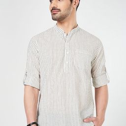 indus route by Pantaloons Men Thread Work Dobby Kurta-24