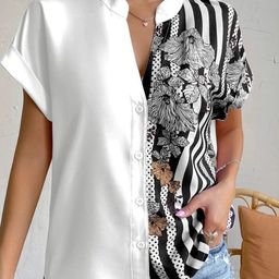 StyleCast Floral Print Extended Sleeves Shirt Style Top-picture-17