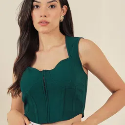 ZYNG Women Sweetheart Neck Blouson Crop Top-picture-45