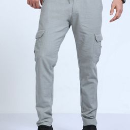 NEVER NEUD Men Relaxed Cargos Trousers-image-9