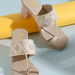 AROOM Women Embellished Party Block Heels-picture-12