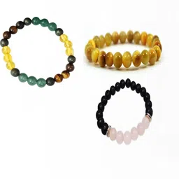 Divine souvenirs Unisex Set Of 3 Artificial Beaded Elasticated Bracelets-image-61