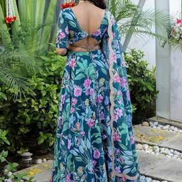 Kaizen TEXO FAB Printed Georgette Semi-Stitched Lehenga & Unstitched Blouse With Dupatta image 5