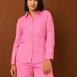 R.Code by The Roadster Life Co. Pure Cotton Shirt Collar Shirt With Shorts Co-Ords-picture-17