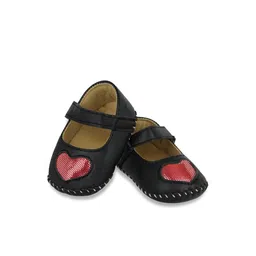 Neska Moda 6 To 12 Months Baby Girls Belly Shoe Fancy Partywear Heart Printed Baby Sandal Booties (Toe to Heel Length - 12 cm, Black)-picture-36