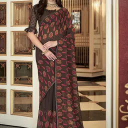 LeeliPeeri Designer Tie and Dye Poly Georgette Saree-12
