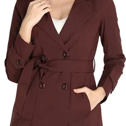 honnete Polyester Solid Coat For Women-picture-17