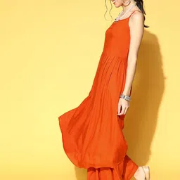InWeave Shoulder Straps A-Line Kurta & Palazzos With Dupatta image 3