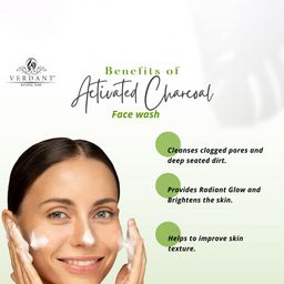Verdant Natural Care Set of 2 Activated Charcoal Face Wash with Tea Tree Oil - 100 ml each image 4