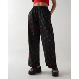 Bewakoof Women Black All Over Printed Wide Leg Pyjamas-picture-13