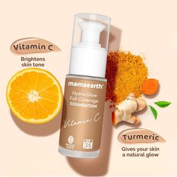 Mamaearth Hydra-Glow Full Coverage Foundation with Vitamin C 30ml - Nude Glow 03 image 4