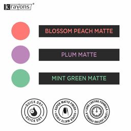krayons Set of 3 Gel Based Quick Dry Nail Enamel 6ml Each - Shade 01, 02, 09 image 2