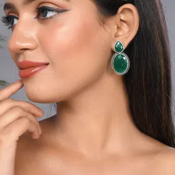 Silvermerc Designs Silver-Plated Teardrop Shaped Drop Earrings image 2