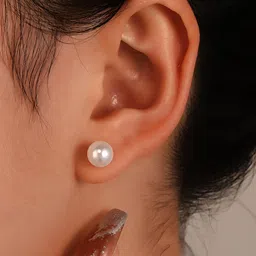 Goho Pearl Studded Contemporary Studs Earrings-8