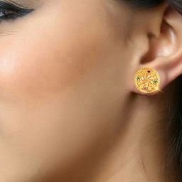 Vighnaharta Set Of 4 Gold-Plated Artificial Stones-Studded Earrings image 3