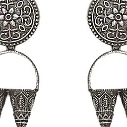 TEEJH Silver-Toned Spiked Drop Earrings image 4