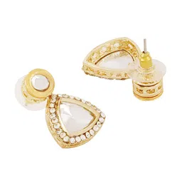 TEEJH Classic Artificial Stones Studded Drop Earrings image 4